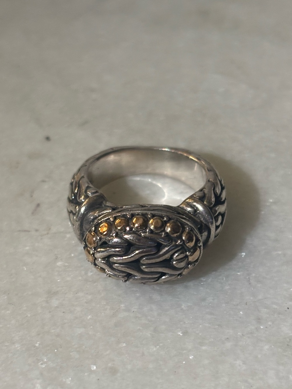 John Hardy 2 Tone Dot Collection Dome Ring